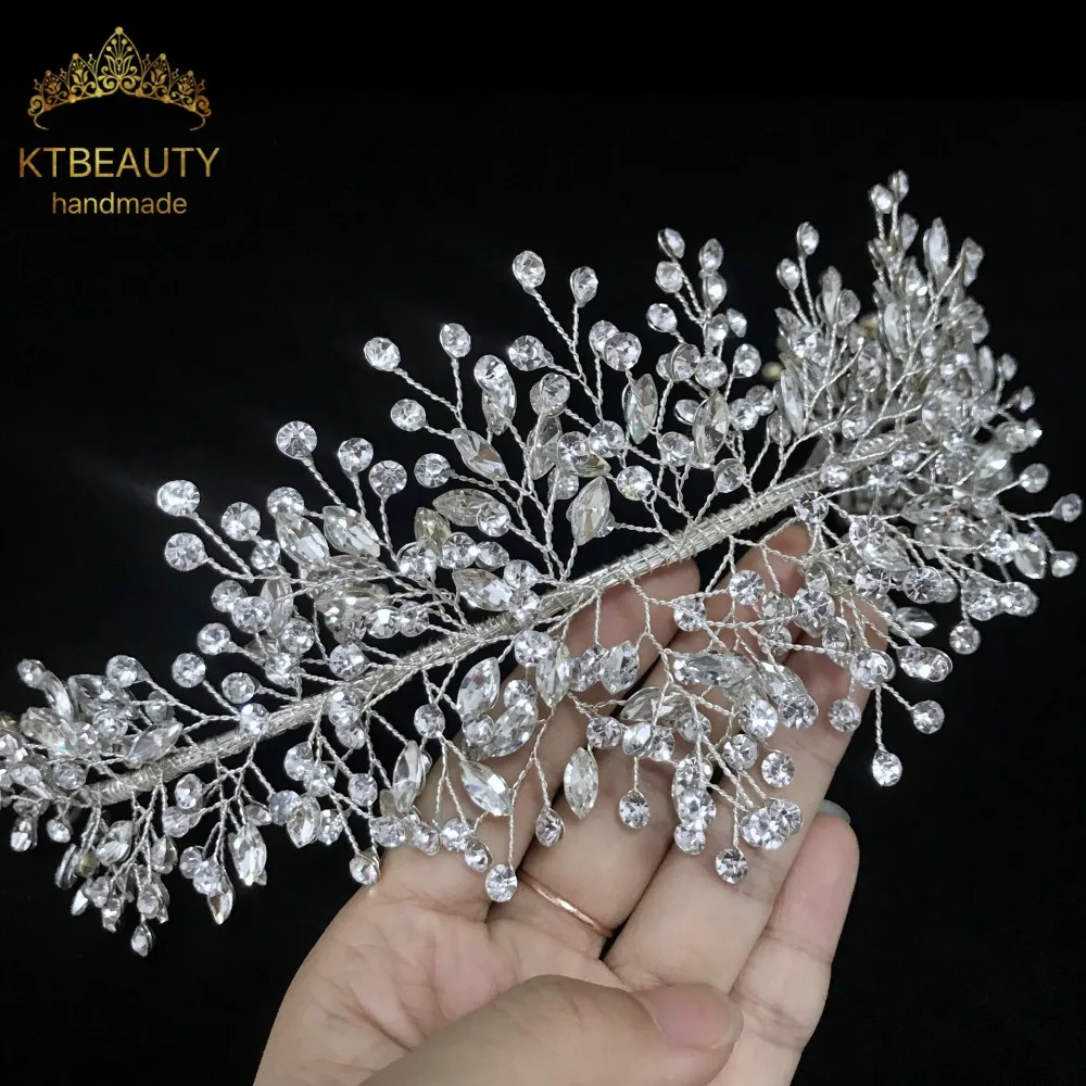 

News Headpiece Royal Crystal Custom Handmade Crystal Bridal Tiara Princess Bridal Wedding Hair Accessories Jewelry Tiaras Crowns