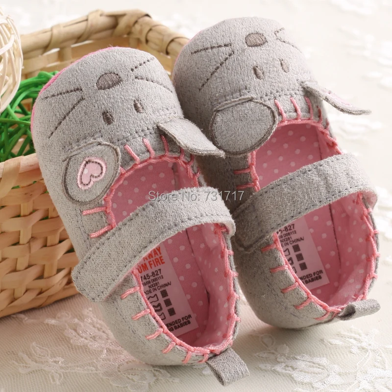 New Fashion Lovely Soft Contton Bowknot Animal Prints Grid Infant Toddler First Walkers Casual Baby Shoes Size 0-18months