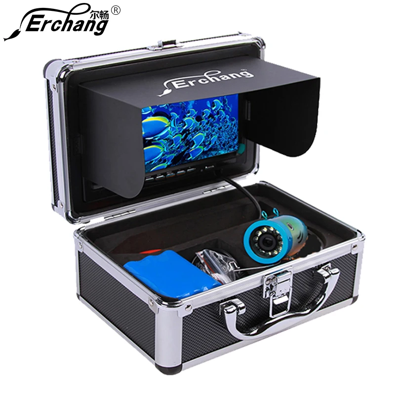 

Erchang New 30M 1000TVL Fish Finder Underwater Ice Sea Fishing 7" Video Camera Monitor AntiSunshine Shielf Sunvisor IR LED