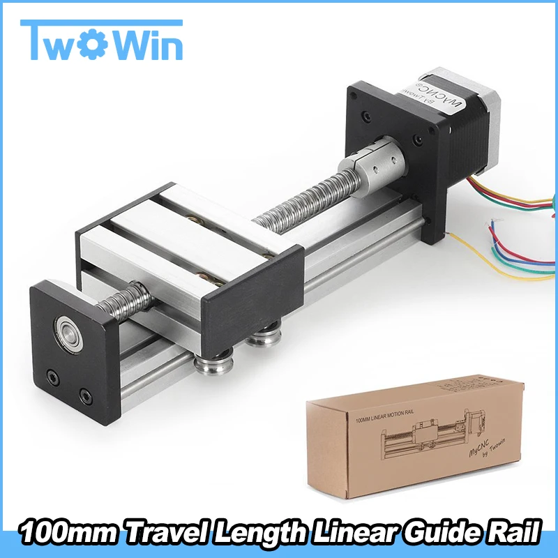

Linear Rail Cnc Router Ballscrew 1605 100mm Travel Length Linear Guide Rail Cnc Stage Motion Mould + Nema23 Stepper Motor
