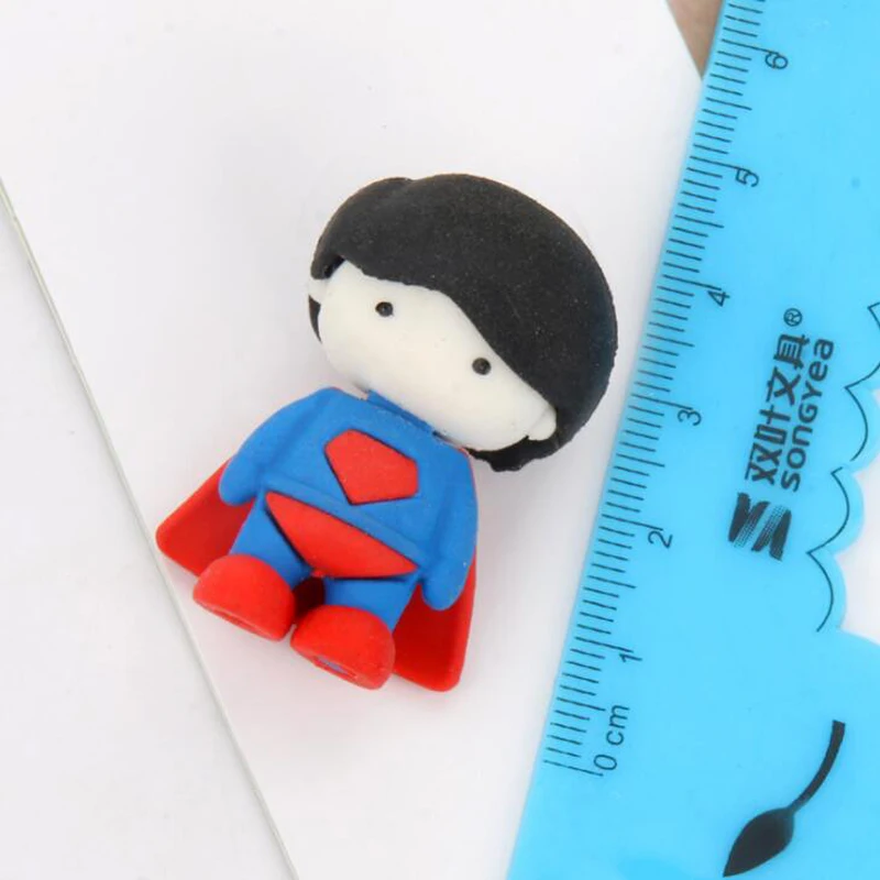 Кавайный супергерой Супермен ластик для студентов карандаш для письма коррекции канцелярские принадлежности для офиса школьные канцелярские принадлежности ластик