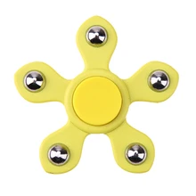 Yellow Fidget Spinner Five Beads Plastic EDC Hand Spinner Anti Stress Reliever Decompression Toy for ADAD