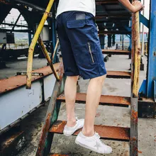 Летние грузовые шорты, модные, красивые, до колена, мужские повседневные, короткий, зауженный крой, прямые шорты на шнурке, Мужская одежда, 5XL-M, армейский зеленый