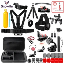 SnowHu Adjustable Harness Chest Strap Mount For Gopro Hero 8 7 6 5 4 3 Session SJCAM SJ4000 SJ5000 Xiaomi Yi 4K EKEN h9 GS84 shoot 19 49cm portable selfie stick extend monopod for gopro hero 7 5 6 session xiaomi yi 4k sjcam sj4000 sj5000 eken h9 camera