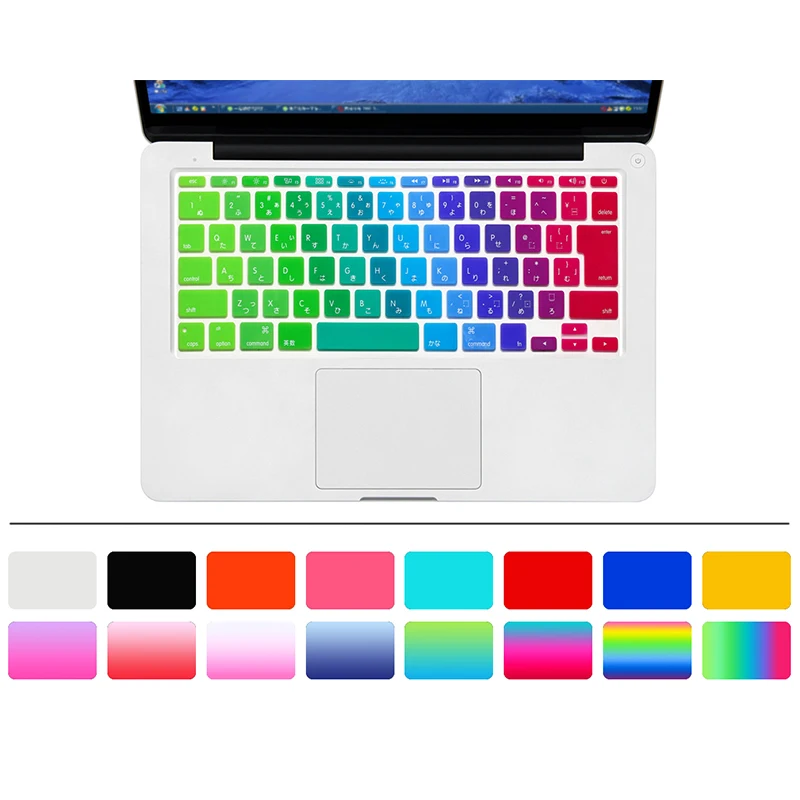 HRH Лидер продаж силиконовая JP Японская Клавиатура Защитная пленка для Mac Book Air 11 11,6 японская версия A1370 A1456 - Цвет: rainbow