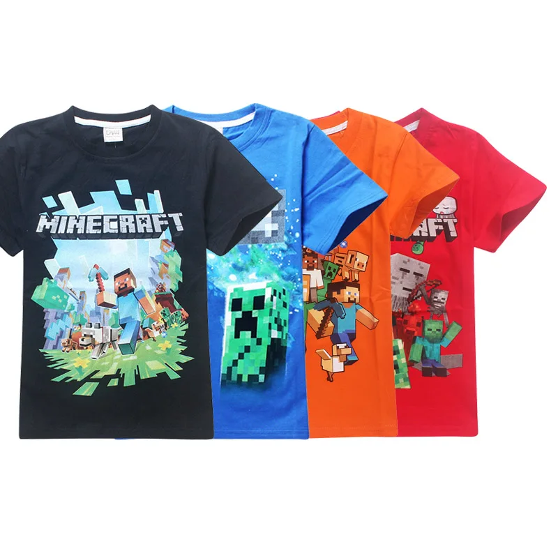 

Boy New Year 3D Cartoon Minecraft roblox T Shirt For Girls Tee Tops Clothes Children Summer Clothing Baby Cotton Costume 6-14y