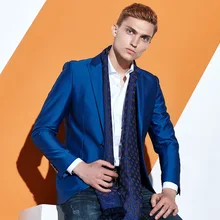 Брендовая одежда Лето Весна мужской костюм пиджак формальный повседневный деловой человек с одной пуговицей с длинным рукавом черный синий блейзер для отдыха