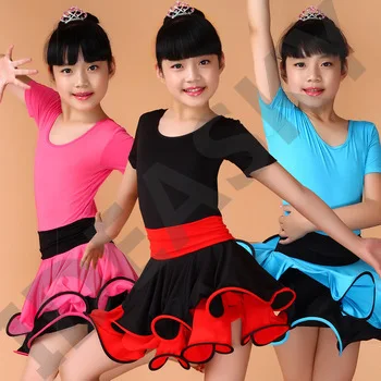 latin skirt dance wear children clothes dress red for girls costumes child dance costume ballroom dancing dresses for kids