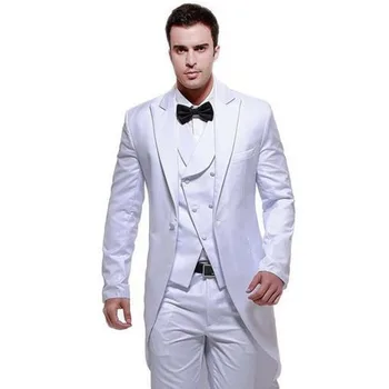 Cena Dostosuj Wysokiej Jakości Dwa Przyciski Szary Groom Smokingi Szczyt Lapel Ślub Męskie Garnitur Oblubieniec Garnitury (kurtka + Spodnie + Kamizelka + Krawat)