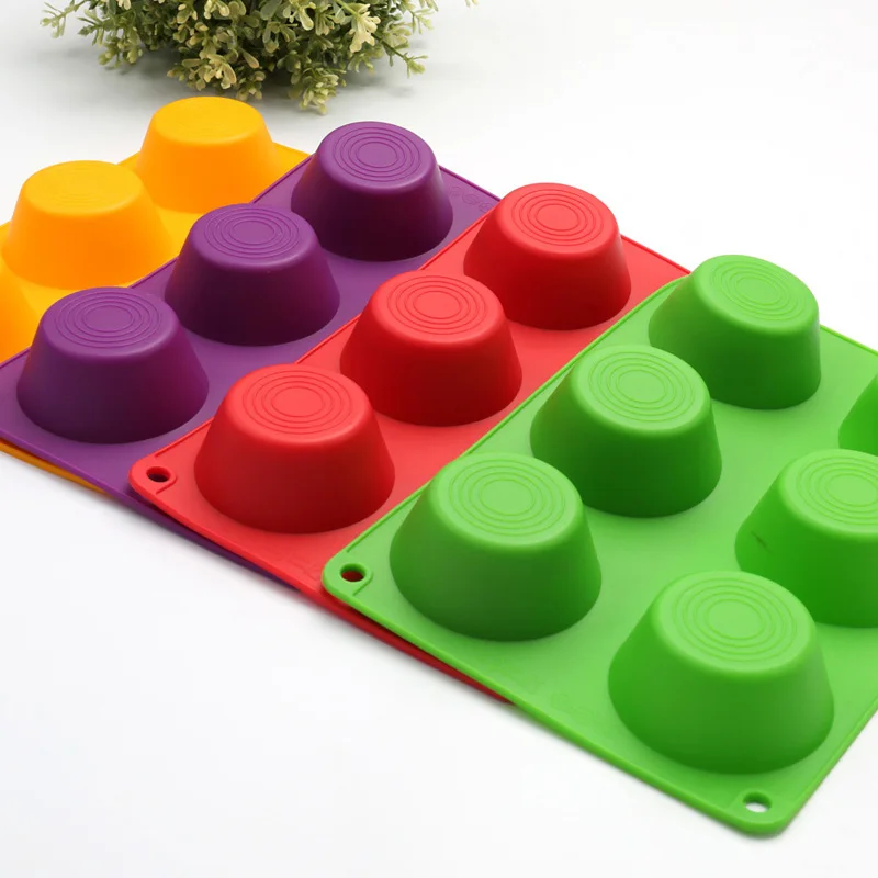 Dehomy Food Grade 6 Cups Cake Mold Handmade Soap Silicone Forms Mffin