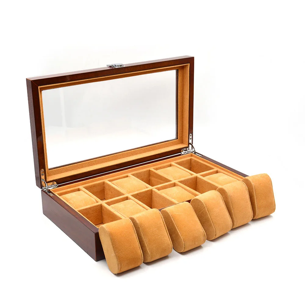 

Wooden Watch Box Luxury 12 Grids Woode Jewelry Display Storage Organizer High Quality Watch Case Jewelry Display Watch Boxes