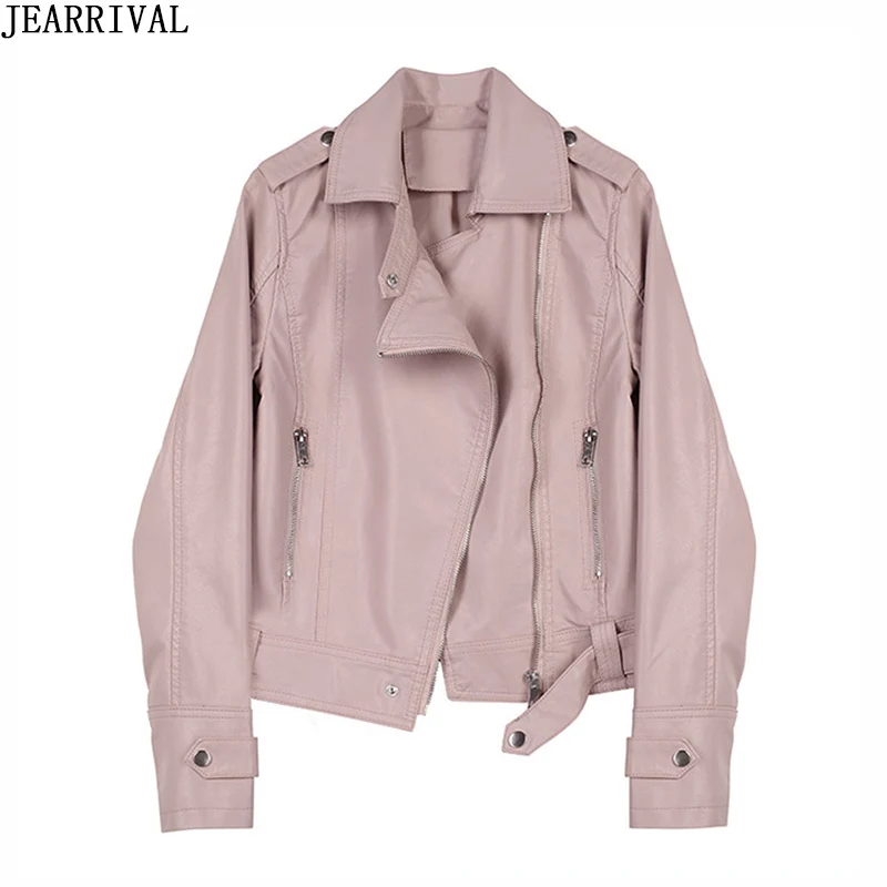 2019 Spring Chic Faux Leather Jacket Women Street Fashion