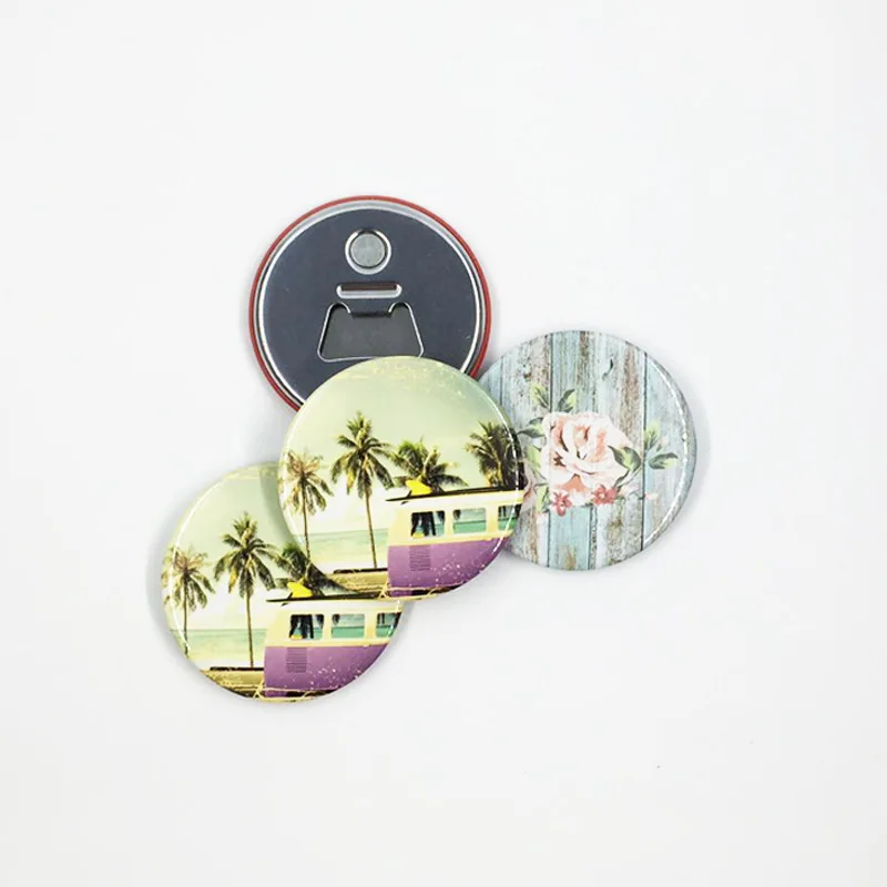 

50x Personalized Fridge Magnet Magnetic Bottle Opener Corporate Gift Custom Logo Bottle Opener Button Magnet 58mm 2.25" Diameter