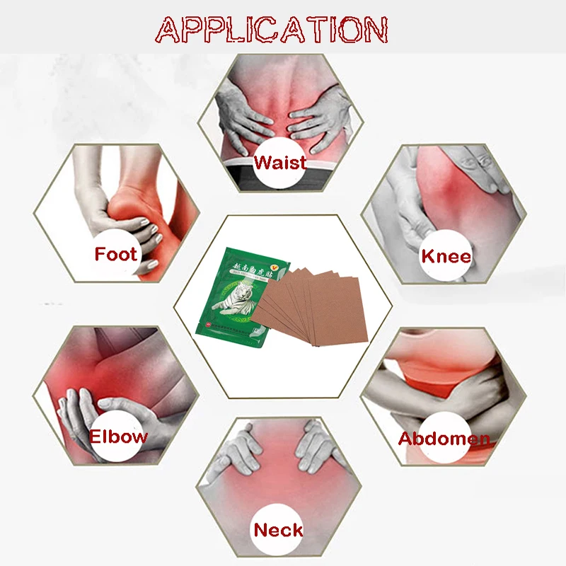 8pcs  White Tiger Balm Medical Patch Plasters For Joint Pain  Neck Pads For Arthritis Knee Joint Patch Pain Relieving