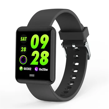 

B08 Women Men Bluetooth IOS Android Intelligent Reminder IP67 Waterproof Silicone Square Fitness Tracker Digital Smart Watch