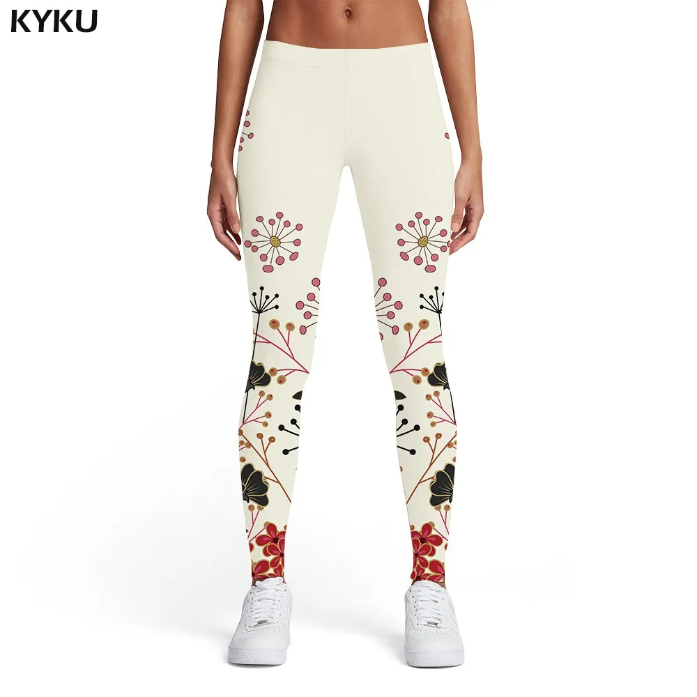 KYKU Psychedelic Leggings Women Colorful Sport Gothic Trousers Art Elastic Dizziness 3d Print Womens Leggings Pants Fitness brown leggings Leggings