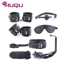 MUQU 7 PCS/Set bondage kit adult erotic BDSM games bondage set handcuff binding SM bondage restraint slave sex toys for couples products sexshop 3 pcs set male chastity belt sexy sex toys bdsm bondage restraint set sextoys adult sex game tools for couples