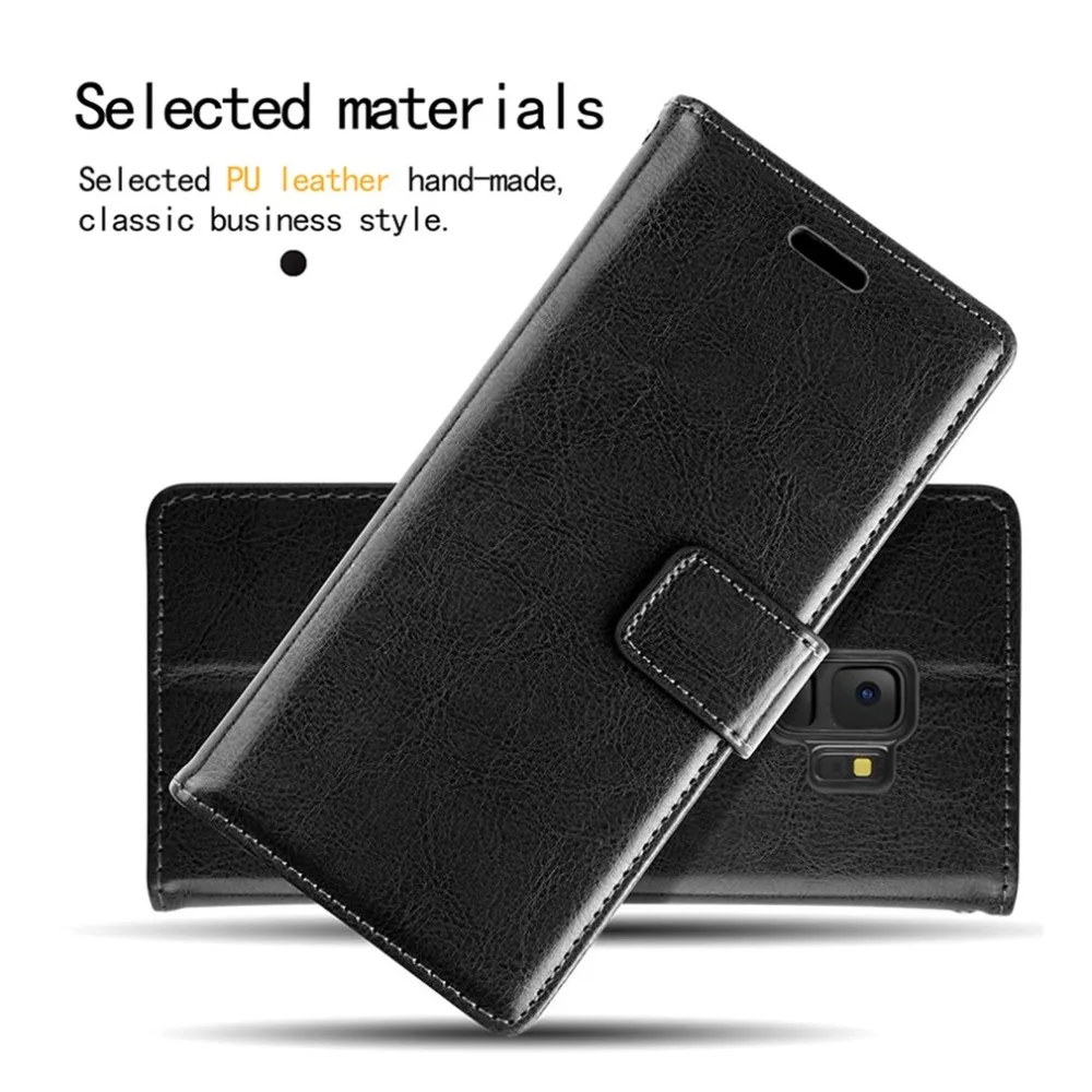 

Kickstand function Soft PU Leather Flip Case Shockproof Wallet Cover Cases Card Holder Phone Case Suitable for Samsung S9/S9 plu
