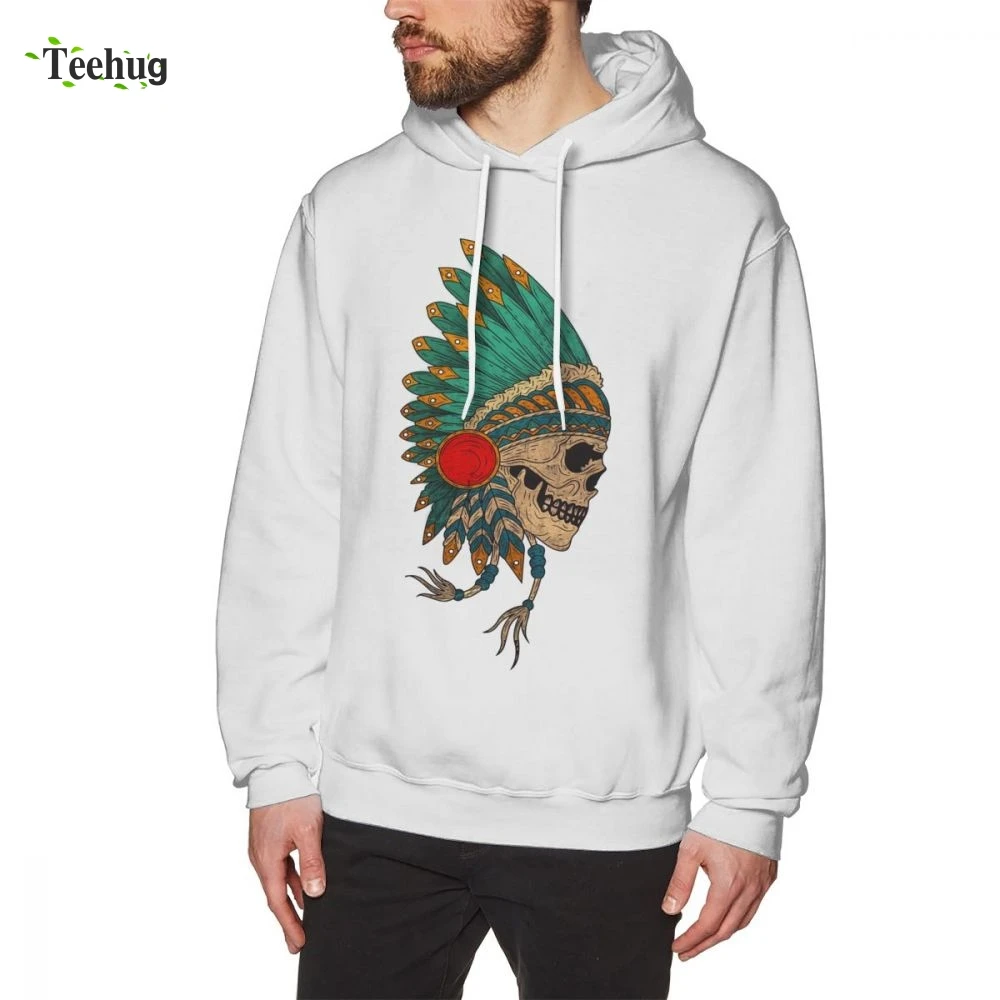 Organnic Cotton Indian Skull Sweatshirt Funny Unique Design For Male | Мужская одежда