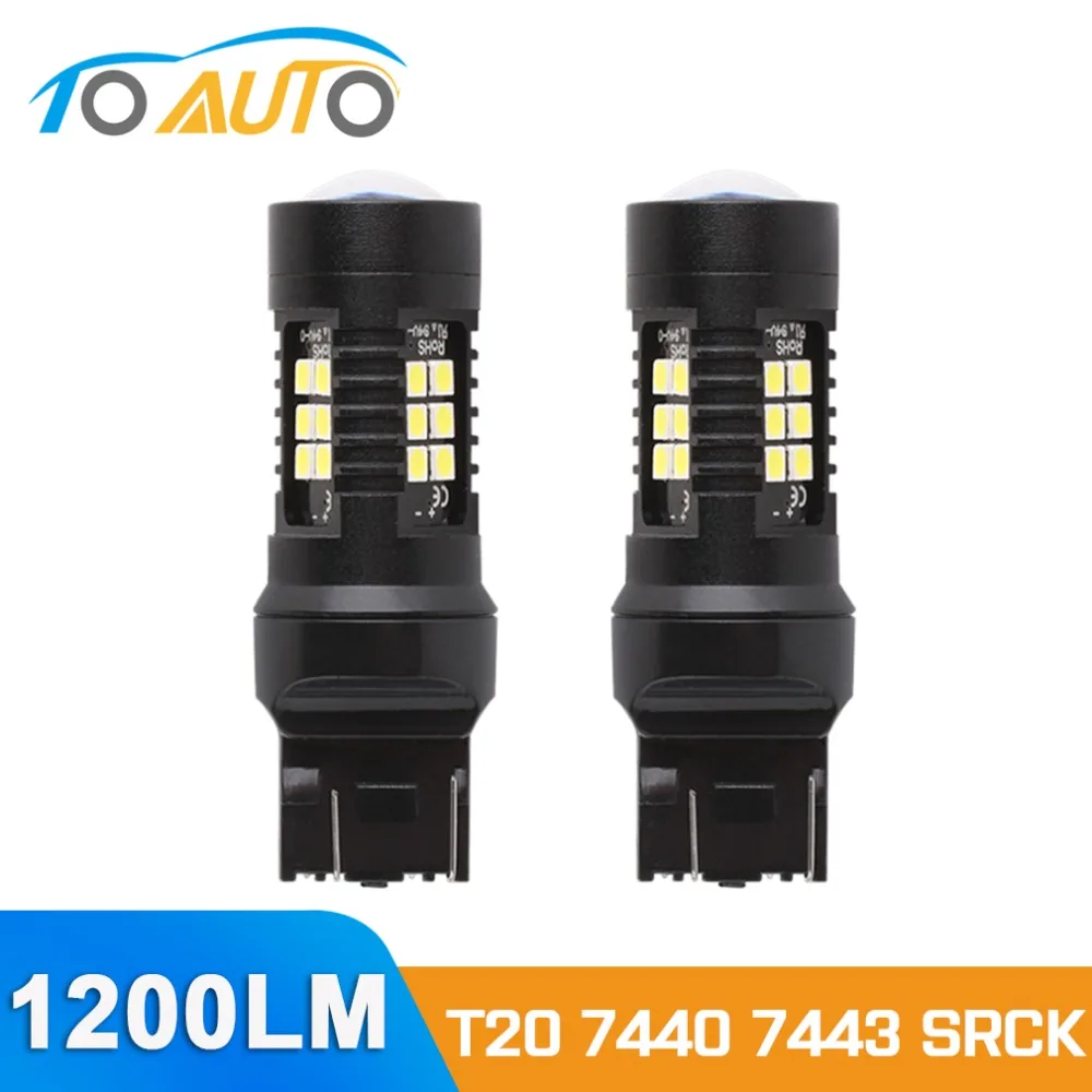 Светодиодная лампа T20 7440 7443 SRCK 2 шт. 1200 лм W21W W21/5 Вт Led T25 3157 3156 p27/7 автомобильная