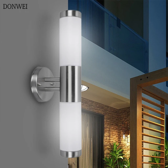 Donwei Waterproof Outdoor Lighting Stainless Steel E27 Up Down Dual Donwei Waterproof Outdoor Lighting Stainless Steel E27 Up Down Dual Head Led Wall Light Ip65