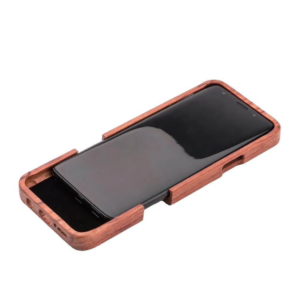 100% Natural Wood Case For Samsung Galaxy S9 Cover Real Wooden Walnut Rosewood Bamboo Phone Cases for Samsung Galaxy S9 Plus S9+