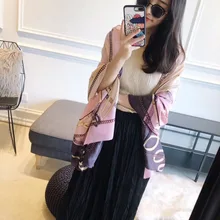 2018 New Top Women Print Hijab Winter With Printed Silk Scarves Chain Simulation Female The Spring And Autumn Period Long Shawl 