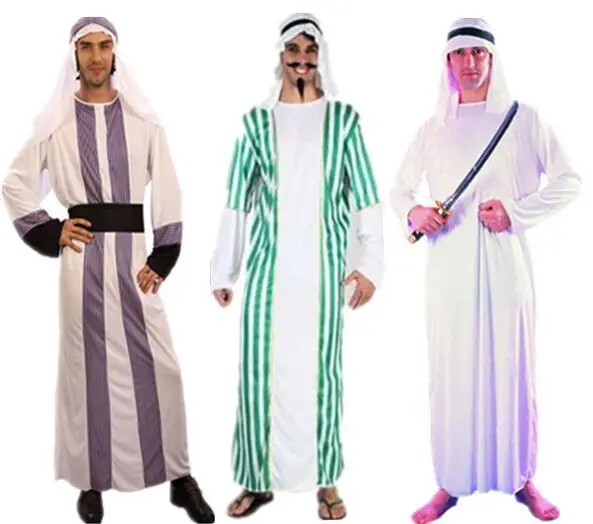 Halloween Ball Costume Adult Man Arabia Dress Saudi Arabia Dubai Robe