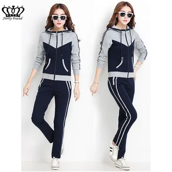 

Women's brand pure cotton velvet fabric sportswear cotton suit women's sportswear hoodie shirt and pants size S - XL
