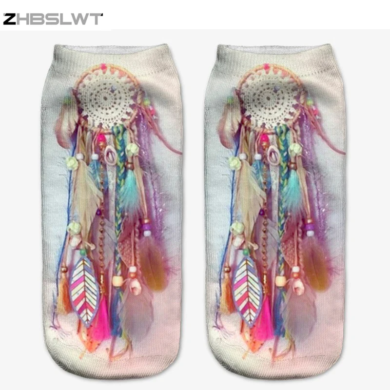 ZHBSLWT унисекс короткие носки несколько цветов Harajuku 3D рисунок женские Calcetines