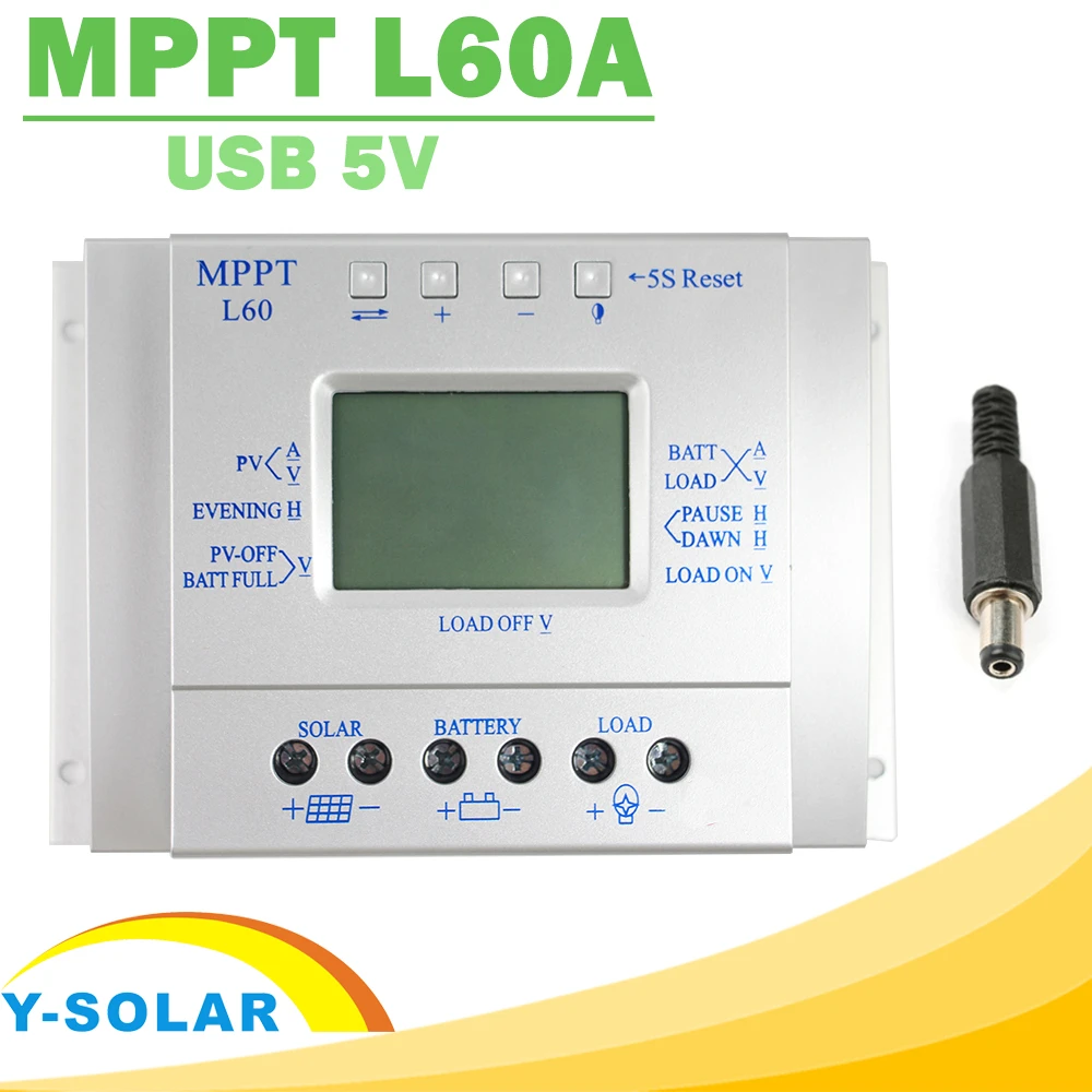 Mppt 60a Solar Charge Controller Lcd Display Solar Regulator 12v 24v With Light And Timer Control Easy Settable For Pv Y Solar Regulator Tube Display Ringregulator Assy Aliexpress