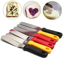 28*3 cm Mantequilla de acero inoxidable cuchillo de crema espátula recta curva glaseado pastelería herramientas