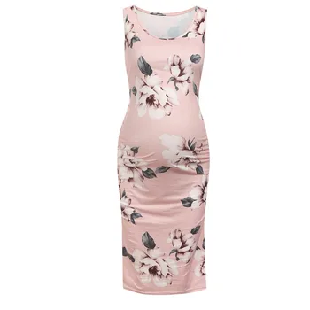 

Women Sleeveless Pregnant Maternity Dress Flower Maternity Zwangerschaps Jurk Voor Fotografie Pregnancy Soft Dress Photography