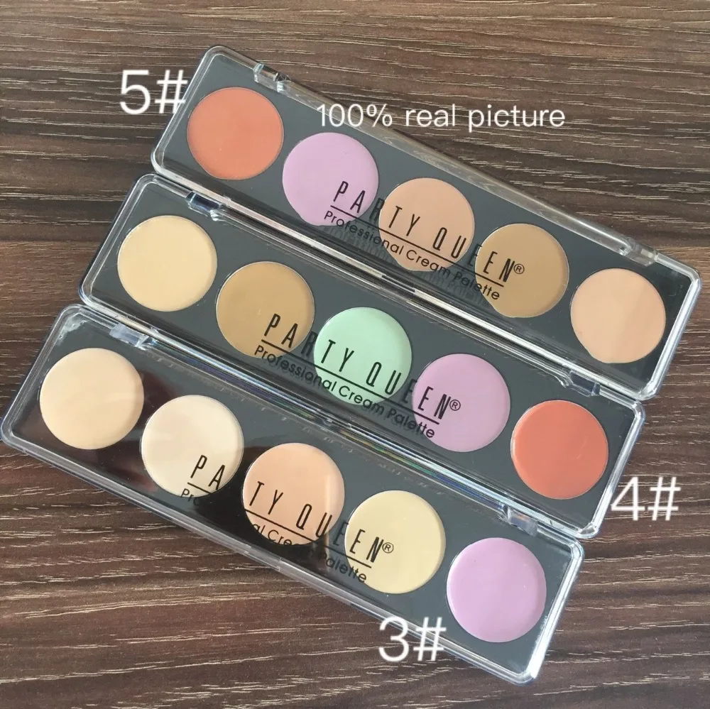 

6pcs/lot PARTY QUEEN 5 Colors Creme Concealer Palette Makeup Natural Moisturizer Professional Concealer Cream Free Shipping