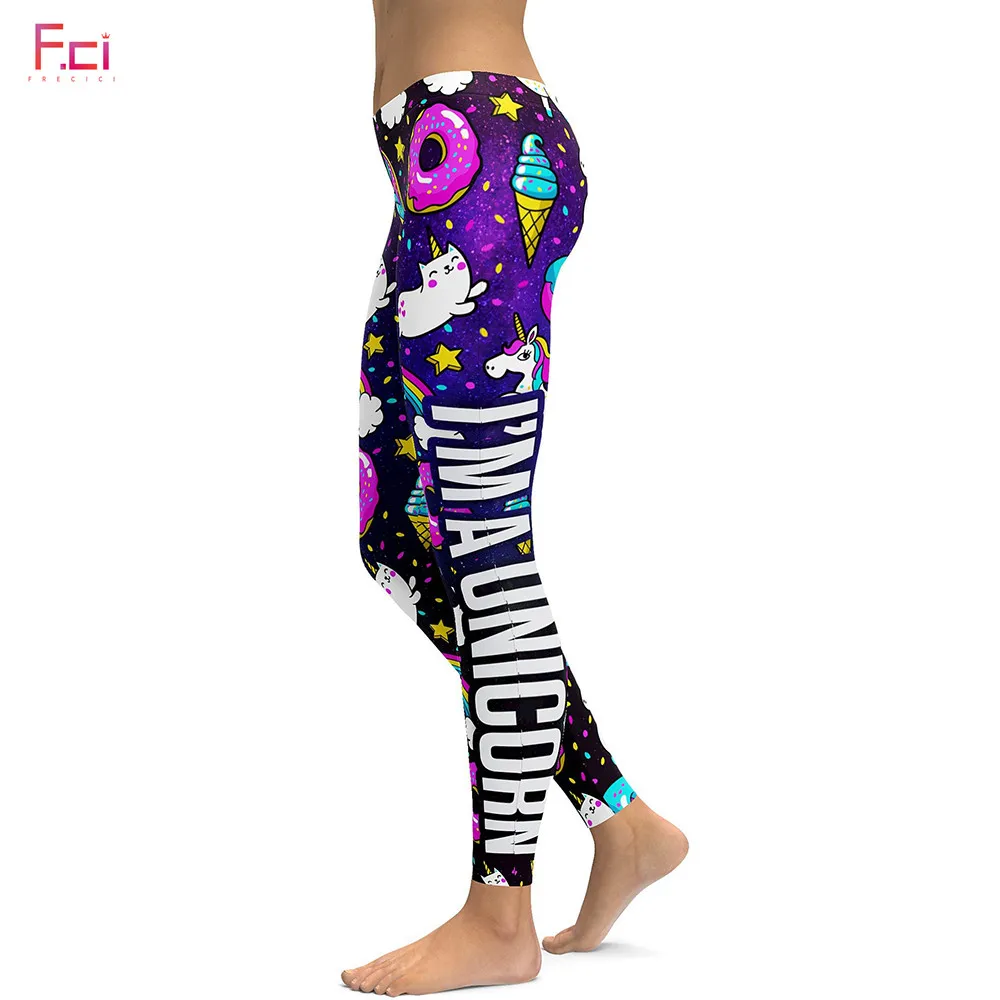 

2019 3D Printed Unicorn Cat Rainbow Leggings Women Plus Size Leggings Workout Pants High Waist Slim S~4XL Plus Size Pants