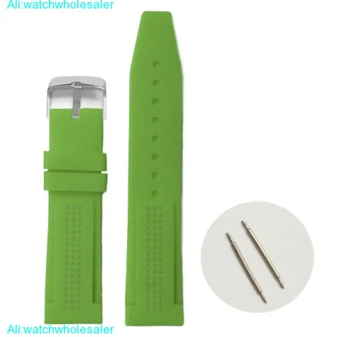 22mm Spring Green Silicone Jelly Rubber Ladies Men Watch Band Straps WB1075O22JB
