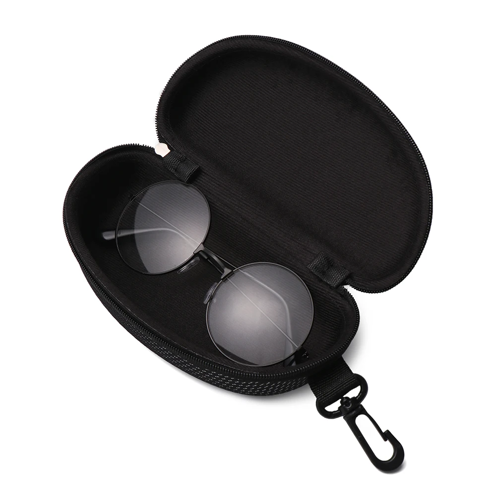 

1PC 2019 New Zipper Sunglasses Hard Case Eye Glasses Cover Bag Storage Box Portable Protector Black
