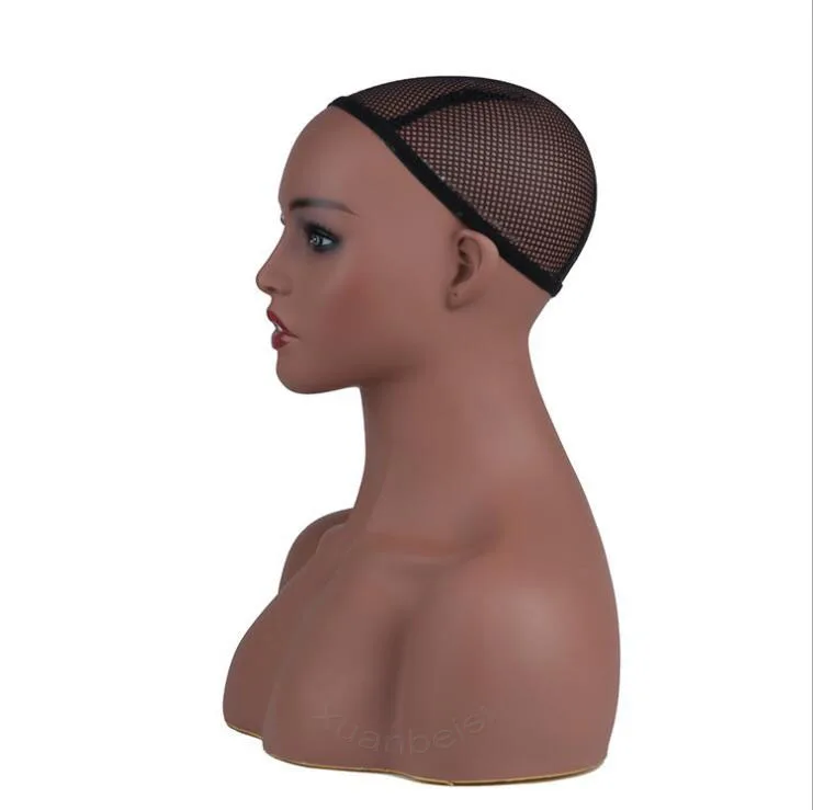 Африканский женский реалистичный манекен голова бюст для волос парик ювелирные изделия шляпа серьги шарф дисплей манекен тела вешалка для париков