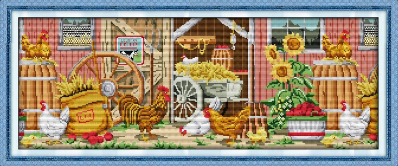 Everlasting love Farmhouse китайские наборы крестиков экологический хлопок с печатью 11CT 14CT DIY Новые рождественские украшения