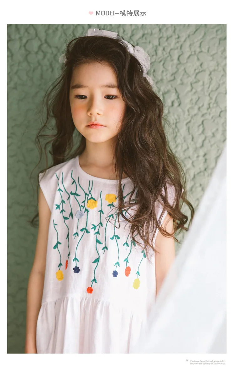 2017 Summer Princess Dress for Teenagers Junior Girls Cotton Embroidery Floral Little Girls Dresses 4 5 6 7 8 9 10 11 12 13 14  years old little big teenage girls summer dress for kids girls  (10)