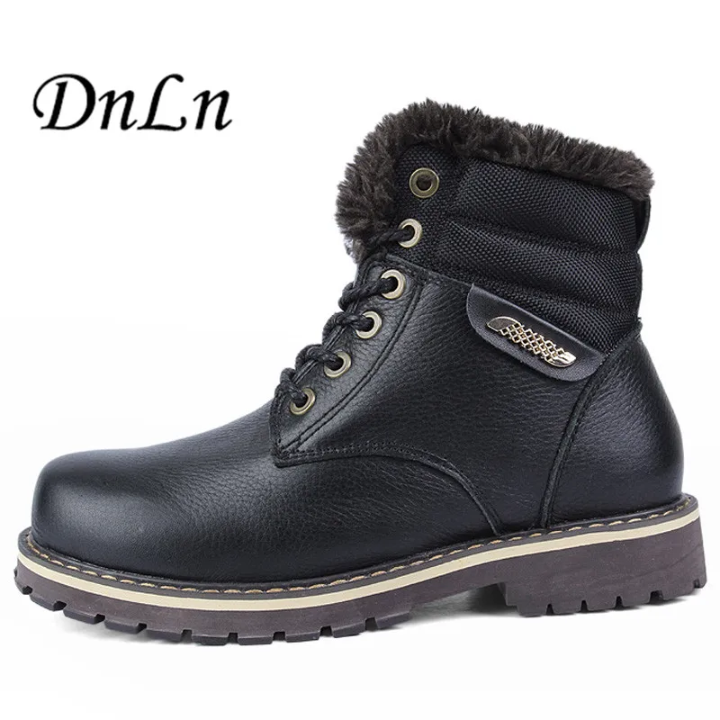 

Winter Snow Boots Super Warm Size 39~48 Genuine Natural Leather Handmade Men Winter Shoes Work Boots 20D50