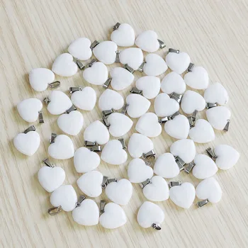 

Natural White Jades Stone Love Heart Pendants 20mm Woman Wholesale Free Shipping For Necklace Jewelry Making