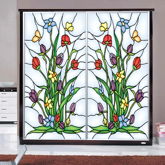 

Custom size Top grade PVC self adhesive decorative frosted privacy window film 308