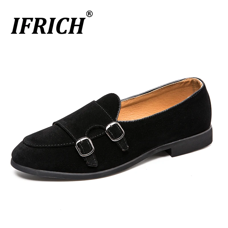 

New Arrival Men Shoe Buckles Brown Black Dress Shoes For Mens Fashion Double Monk Strap Shoes Anti Slip Mens Casual Footwear