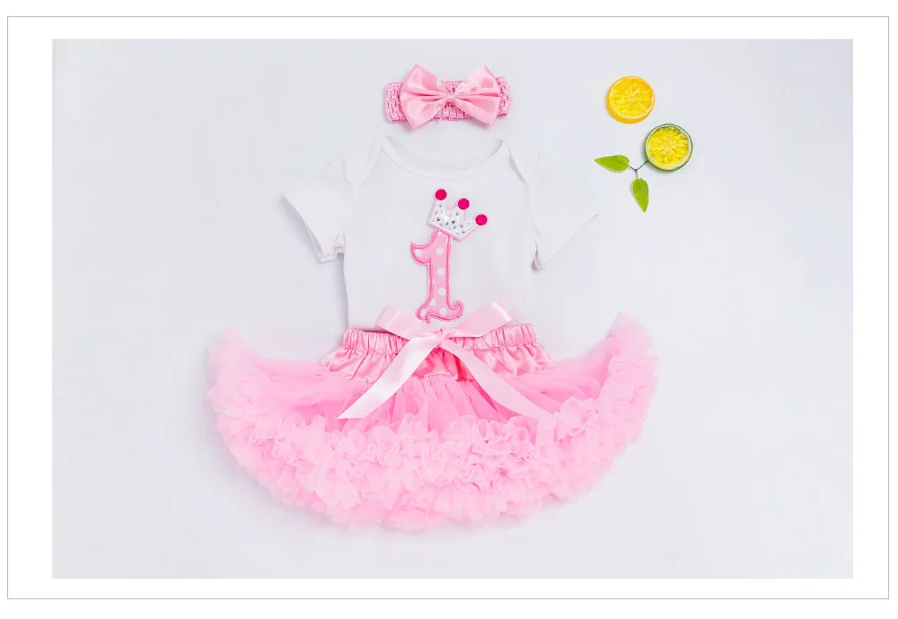 3pcs Tutu Skirt Clothing Sets Baby Girls Romper Pettiskirt Tulle Skirts Clothes Infant Jumpsuit Princess Birthday Party Costumes baby dress and set