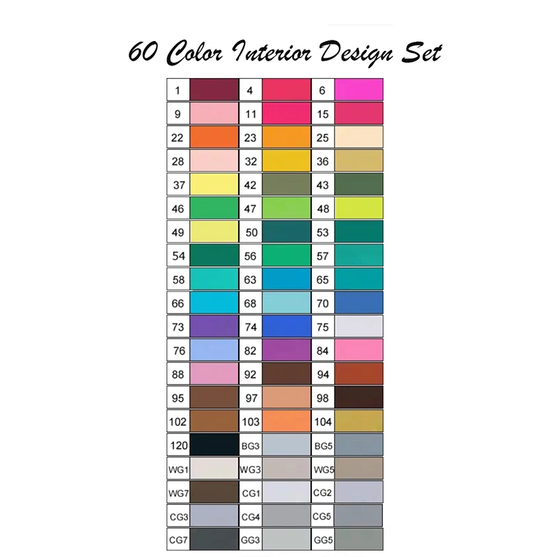60 color indoor TOUCHNEW 30/40/60/80/168 Цвета маркер для рисования на спиртовой основе Маркеры Ручка для рисования манга двойной головой художественный эскиз маркер ручки для дизайна - Цвет: 60 color indoor