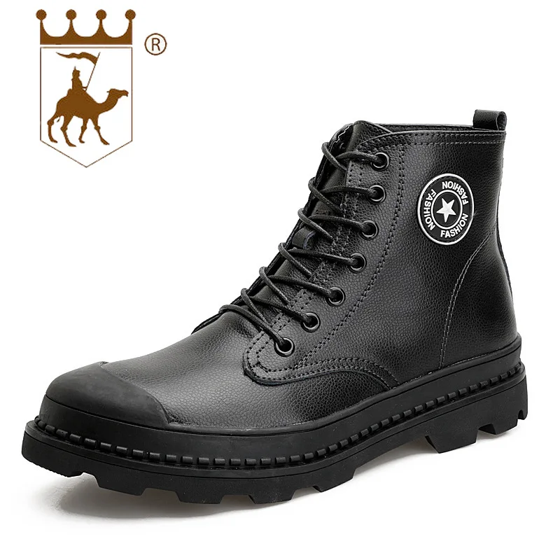

BACKCAMEL New Brand Designers Men's Boots British Casual Boots Plus Velvet Warm Comfortable Leather Boots Size 38-44