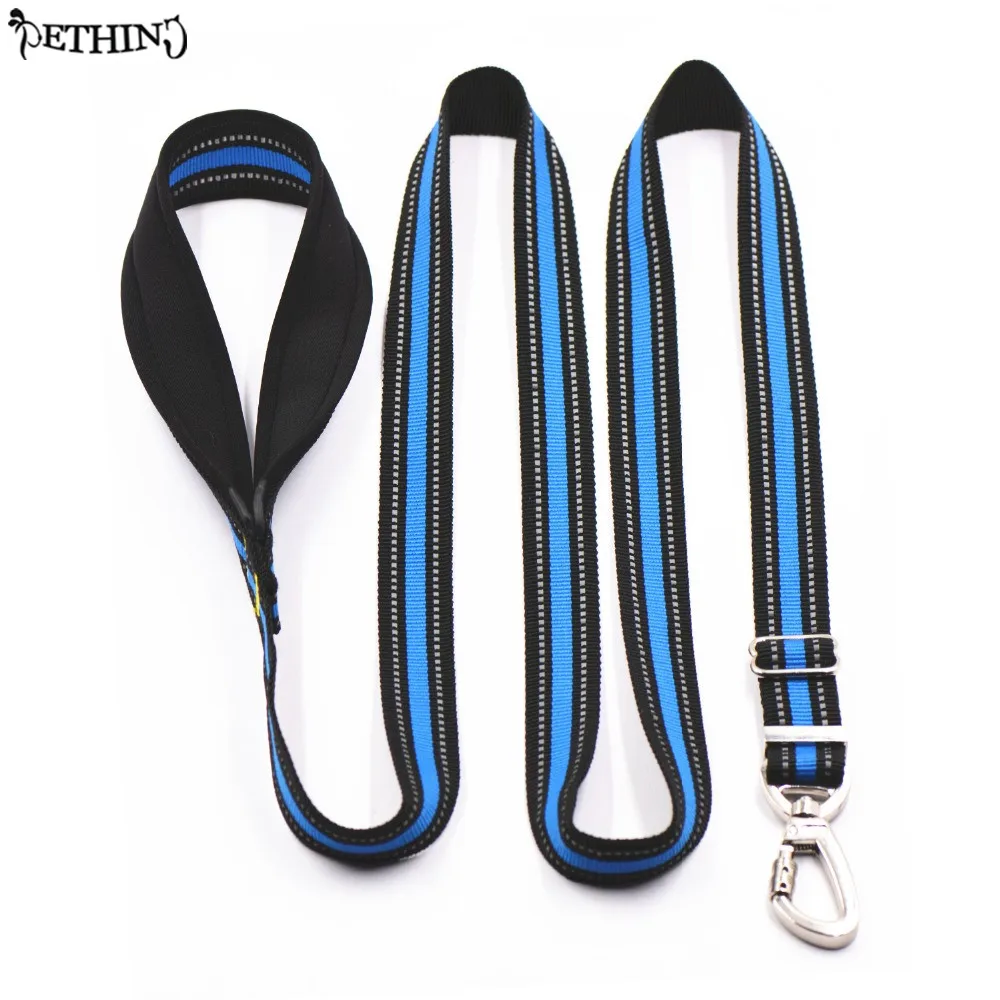 

New Nylon Padded Handle Strong Lead Reflecting Adjustable Dog Leash Stainless Steel Strong Lightweight Pet Lead