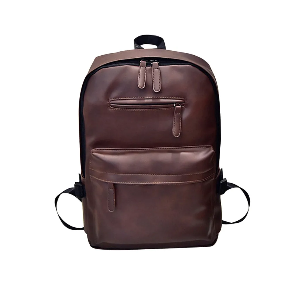 Кожаный женский рюкзак, лучшее предложение, нейтральный мужской рюкзак, школьная сумка, мужская сумка для ноутбука, дорожный рюкзак, сумка, Прямая поставка - Цвет: Коричневый