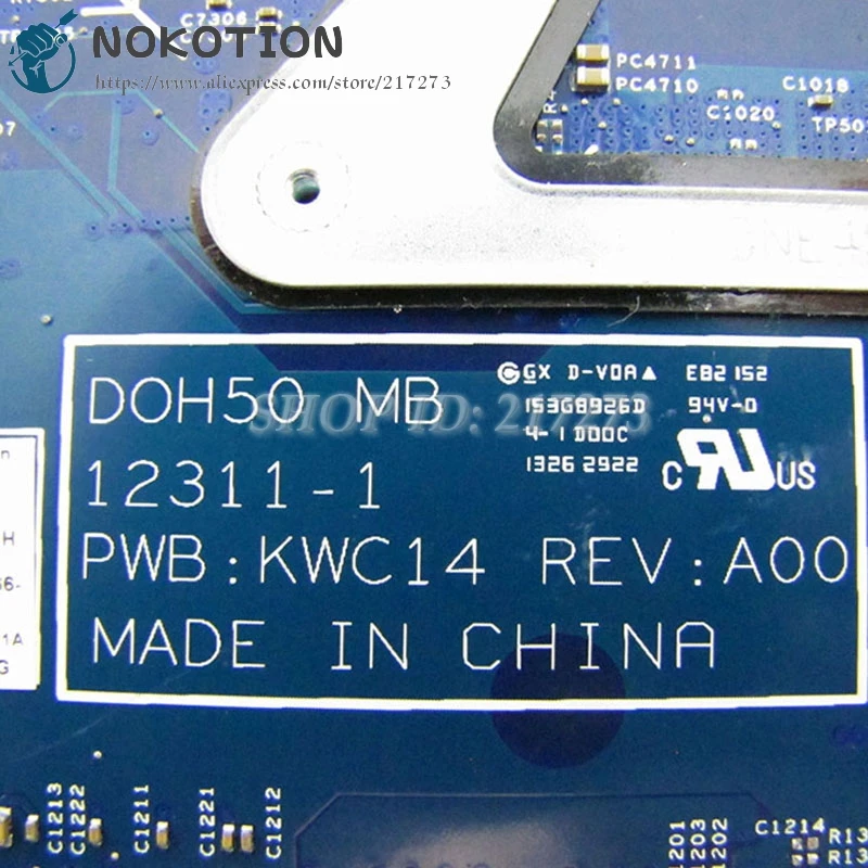 Материнская плата NOKOTION CN 02KN1H для ноутбука Dell Inspiron 15 7537 материнская SR16Z